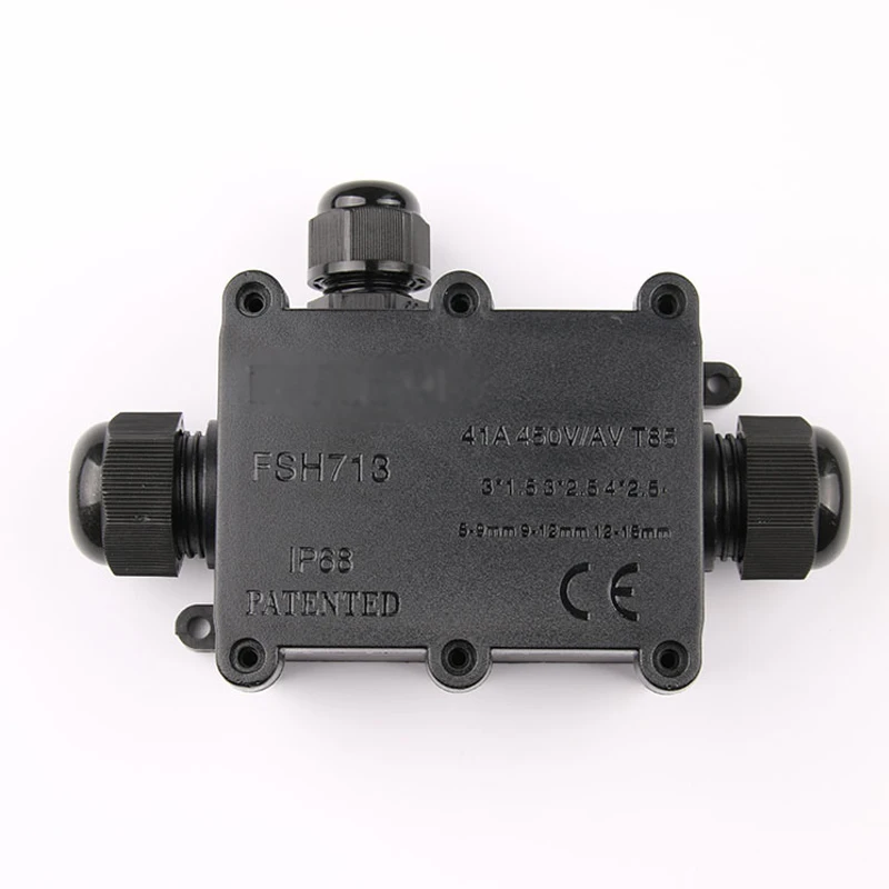 Waterproof junction box junction box IP68 underwater wiring black one into two out outdoor with terminal
Waterproof junction box junction box IP68 underwater wiring black one into two out outdoor with terminal