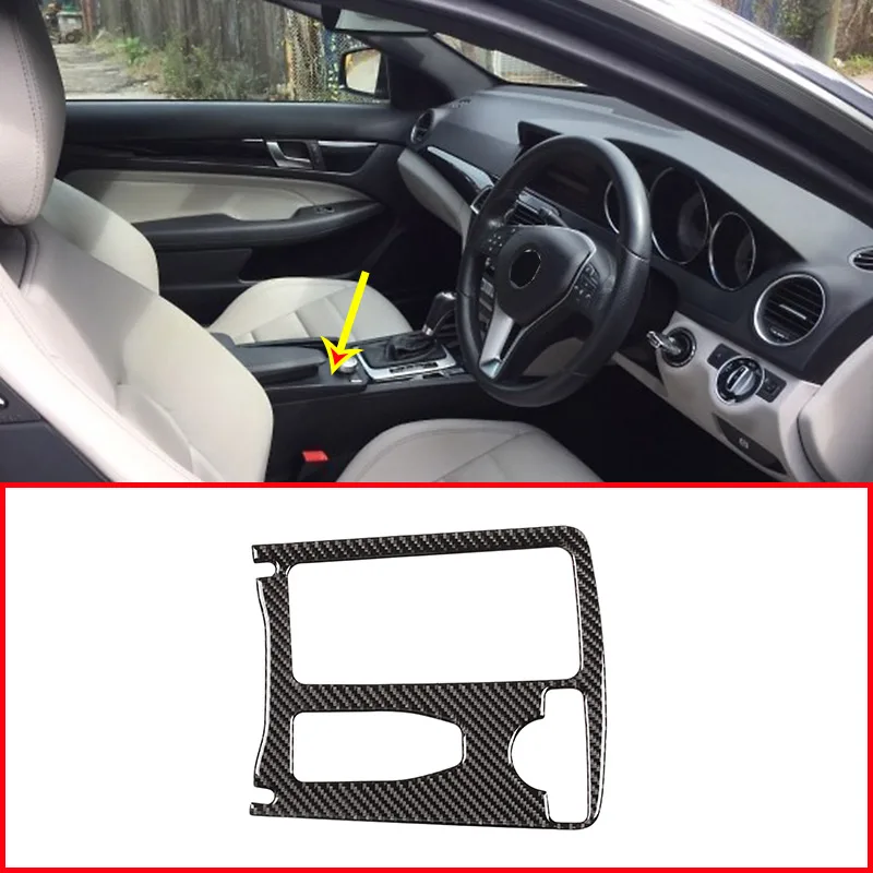 Настоящее углеродное покрытие для Mercedes Benz C Class W204 2008-2013 центральная консоль