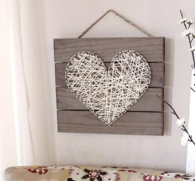 DIY сердце струны искусства поддон знак комплект для домашнего декора|Ловцы снов и