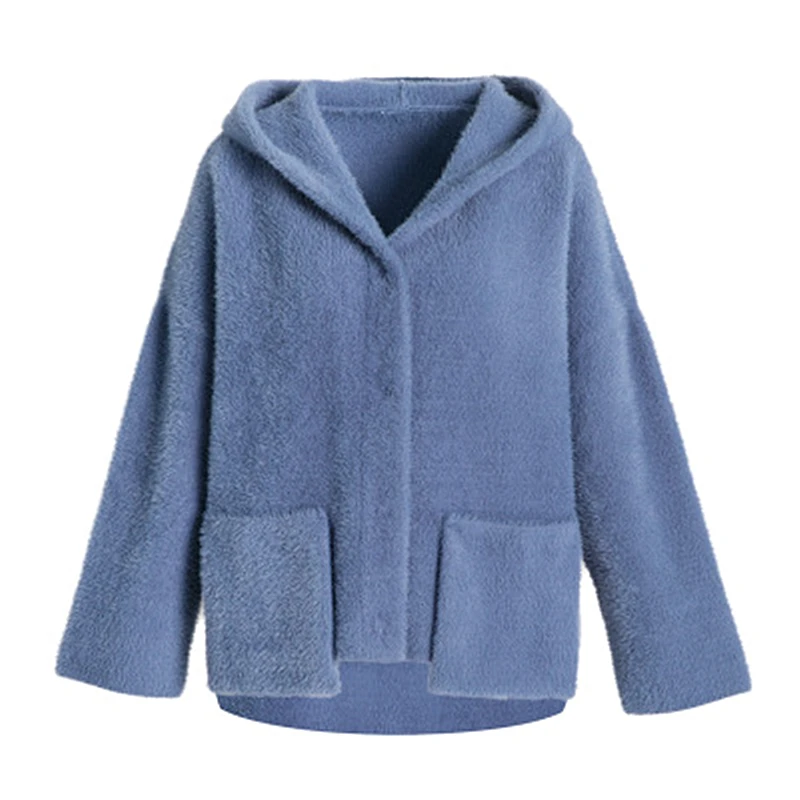 2018 Autumn And Winter New Woolen Coat Hooded Knit Jacket Thick Loose Fashion Solid Color Micro-elastic Shirt
2018 Autumn And Winter New Woolen Coat Hooded Knit Jacket Thick Loose Fashion Solid Color Micro-elastic Shirt