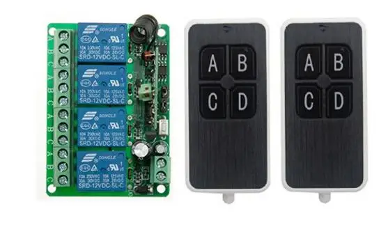 New DC12V 4CH RF Wireless Remote Control System teleswitch 2 transmitter and 1 receiver universal gate remote control
New DC12V 4CH RF Wireless Remote Control System teleswitch 2 transmitter and 1 receiver universal gate remote control