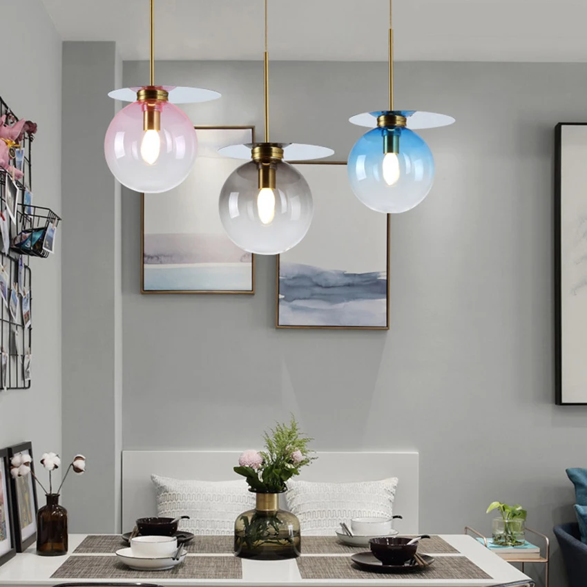 Nordic Light Led Pendant Light Fixtures Colorful Glass Ball Lighting Living Room Restaurant Office Decor Hanging Lamp Luminaire
Nordic Light Led Pendant Light Fixtures Colorful Glass Ball Lighting Living Room Restaurant Office Decor Hanging Lamp Luminaire