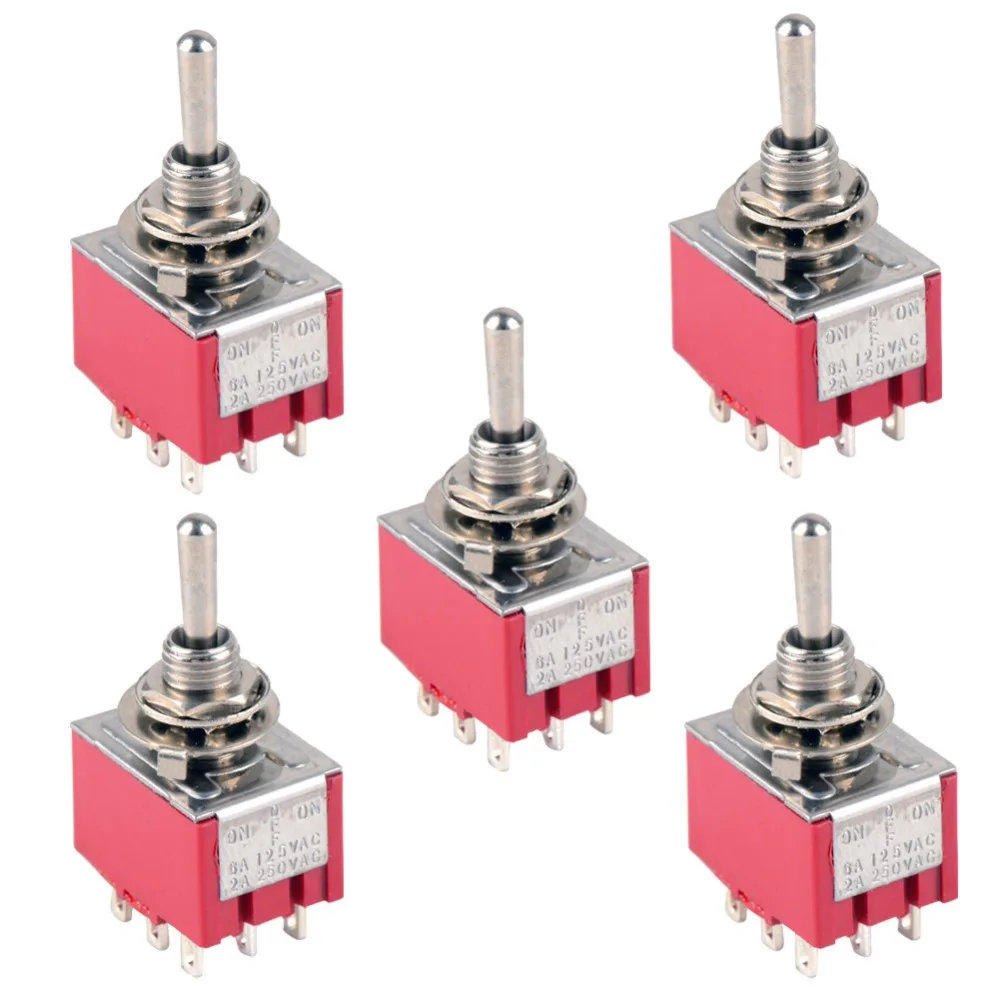 1 PC NEW Red 9 Pin ON-OFF-ON 3 Position Mini Toggle Switch AC 6A/125V 3A/250V VE521
1 PC NEW Red 9 Pin ON-OFF-ON 3 Position Mini Toggle Switch AC 6A/125V 3A/250V VE521