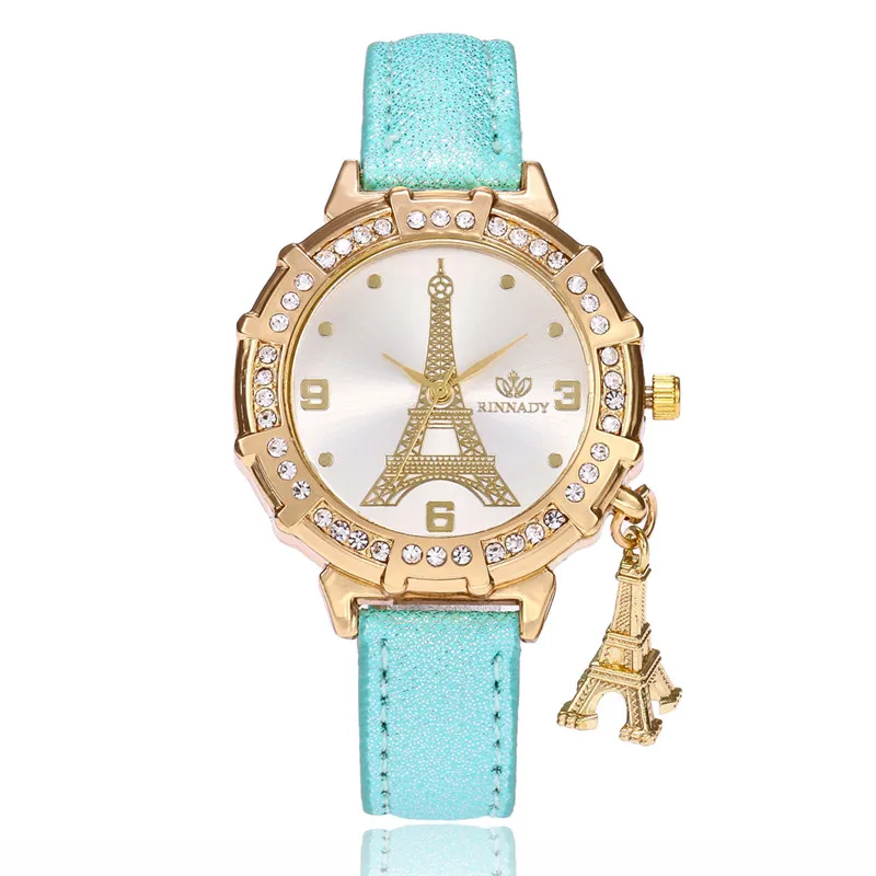 FUNIQUE Effiel Tower Charm женские часы со стразами кварцевые модные с цифрами ручные Montre Femme