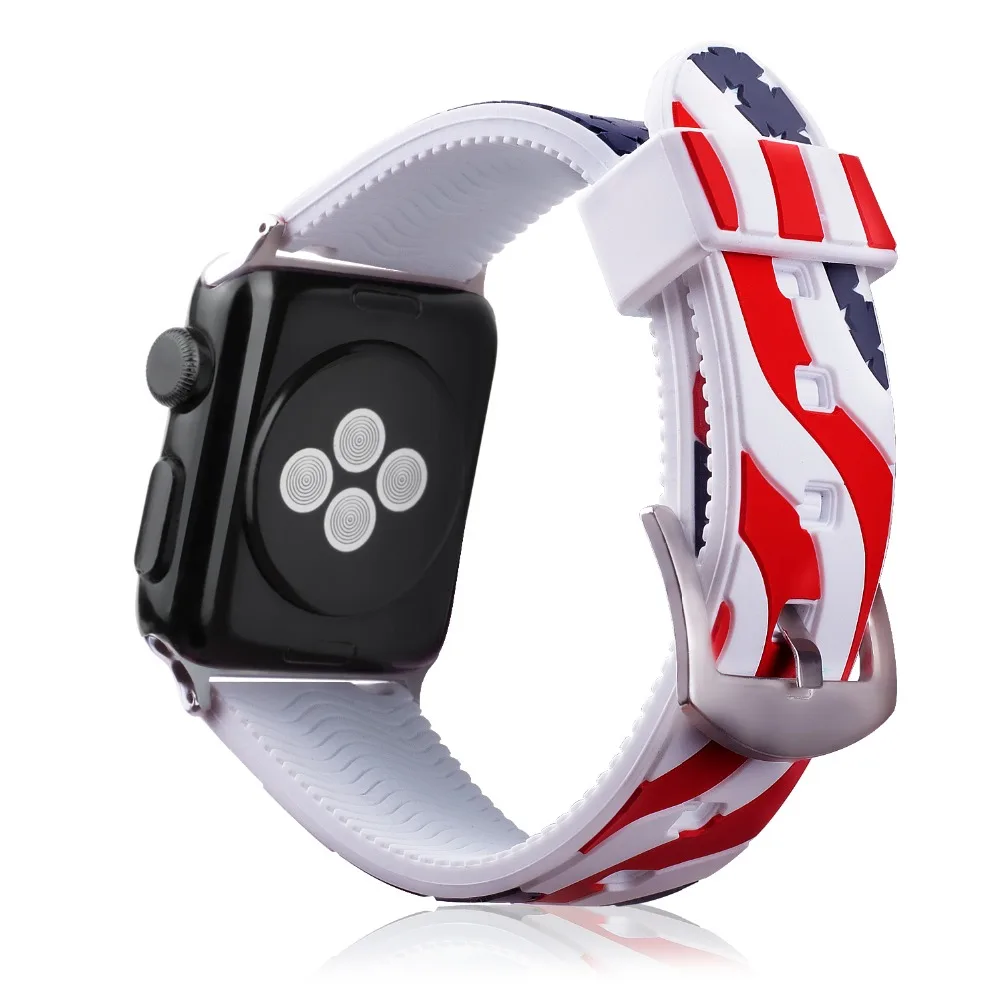 Outdoor Silicone Rubber Watch Band Strap for Apple 44MM 40MM 42MM 38MM Sport Bracelet Wristband iWatch Series 4 3 2 1 | Наручные часы