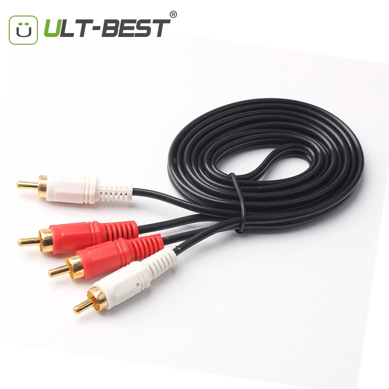 ULT Best 2RCA штекер 2 RCA мужской кабель аудио стерео AUX AV видео конвертер шнур для Android TV
