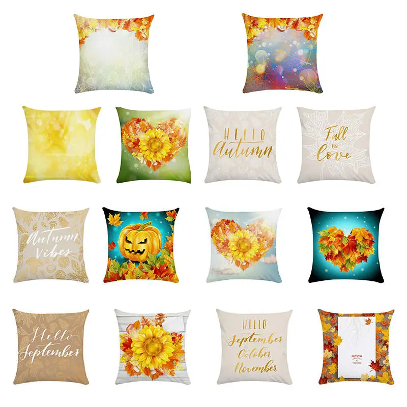 45x45cm Happy Fall pillowcover Maple leaves print Cushion case cover square yellow pillow slips festival ornament
45x45cm Happy Fall pillowcover Maple leaves print Cushion case cover square yellow pillow slips festival ornament