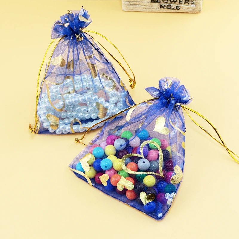 15x20cm (5.9"x7.87") 100pcs Heart Royal Blue Bronzing White Organza Jewelry Packaging Gift Bags Birthday Gift Organza Pouches
15x20cm (5.9"x7.87") 100pcs Heart Royal Blue Bronzing White Organza Jewelry Packaging Gift Bags Birthday Gift Organza Pouches