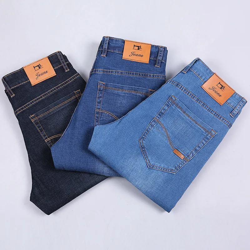 Джинсы мужские тонкие эластичные, классические Брендовые брюки Slim Fit, синие светильник бые, 3 цвета, на лето
Джинсы мужские тонкие эластичные, классические Брендовые брюки Slim Fit, синие светильник бые, 3 цвета, на лето