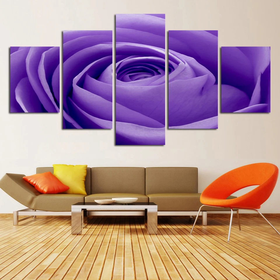 Modern Home Wall Art Decor Unframed Modular Pictures 5 Pieces Romantic Purple Rose Flower HD Print Painting Canvas For Room
Modern Home Wall Art Decor Unframed Modular Pictures 5 Pieces Romantic Purple Rose Flower HD Print Painting Canvas For Room