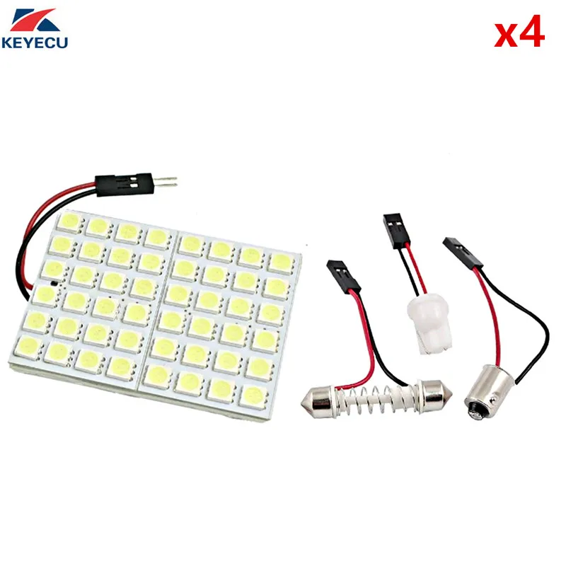 KEYECU 4 шт. 12 В Белый 5050 48-SMD Светодиодная панель купольная лампа с T10 BA9S переходник для фестона
KEYECU 4 шт. 12 В Белый 5050 48-SMD Светодиодная панель купольная лампа с T10 BA9S переходник для фестона