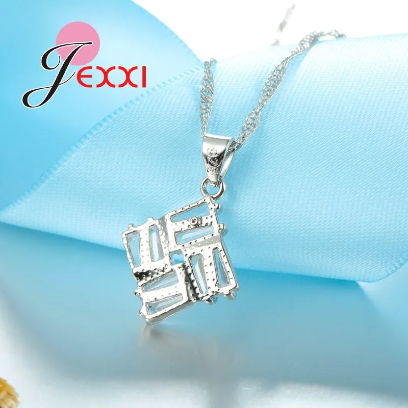 High Quality Square Zirconia Crystal 925 Sterling Silver Pendant Necklaces Hoop Earrings Bridal Wedding Jewelry Set
High Quality Square Zirconia Crystal 925 Sterling Silver Pendant Necklaces Hoop Earrings Bridal Wedding Jewelry Set