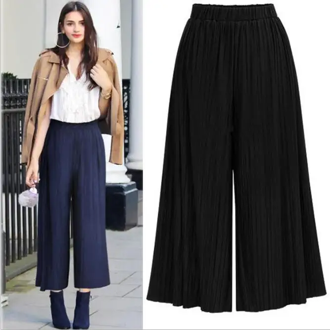 2020 Summer European Style Plus Size Pleated Women Wide Leg Pants Loose Anklet Length Pant Elastic Waist
2020 Summer European Style Plus Size Pleated Women Wide Leg Pants Loose Anklet Length Pant Elastic Waist