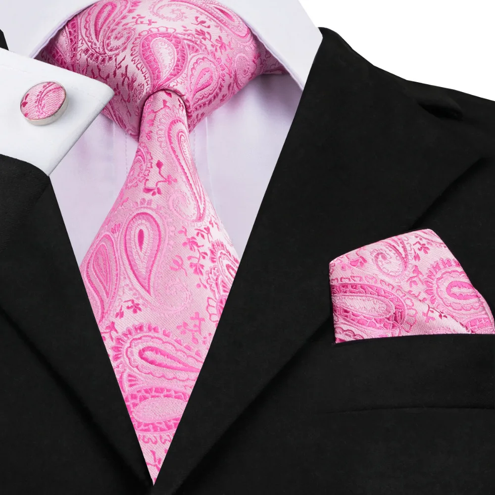 High Quality Ties for Men Pink Paisley Tie Hanky Cufflinks Set 100% Silk Soft Neckties for Bridegroom Wedding Party C-379
High Quality Ties for Men Pink Paisley Tie Hanky Cufflinks Set 100% Silk Soft Neckties for Bridegroom Wedding Party C-379