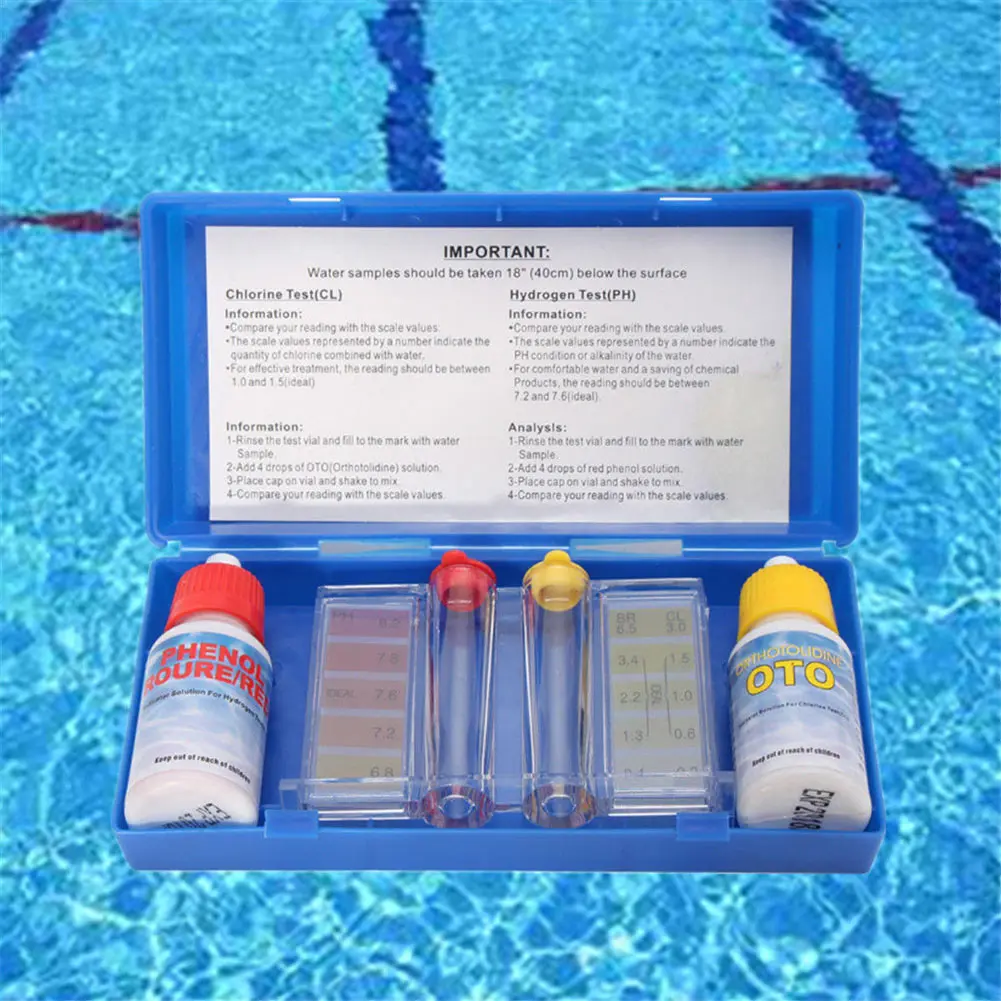 PH Chlorine Water Quality Test Kit Hydrotool Testing Kit Accessories Swimming Pool Swimming Pool Water Quality Testing Reagent
PH Chlorine Water Quality Test Kit Hydrotool Testing Kit Accessories Swimming Pool Swimming Pool Water Quality Testing Reagent