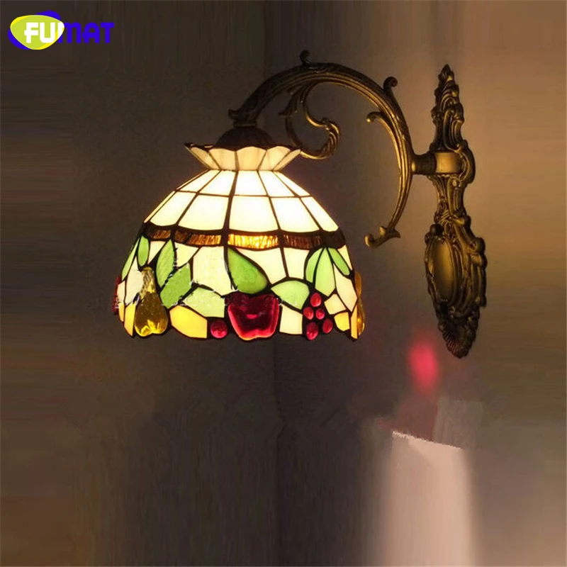FUMAT Wall Lamp Mediterranean Tiffanylamp Cherry Grape Stained Glass Shade Lamps Lighting Fixtures Wall Sconce LED Bedroom Light
FUMAT Wall Lamp Mediterranean Tiffanylamp Cherry Grape Stained Glass Shade Lamps Lighting Fixtures Wall Sconce LED Bedroom Light