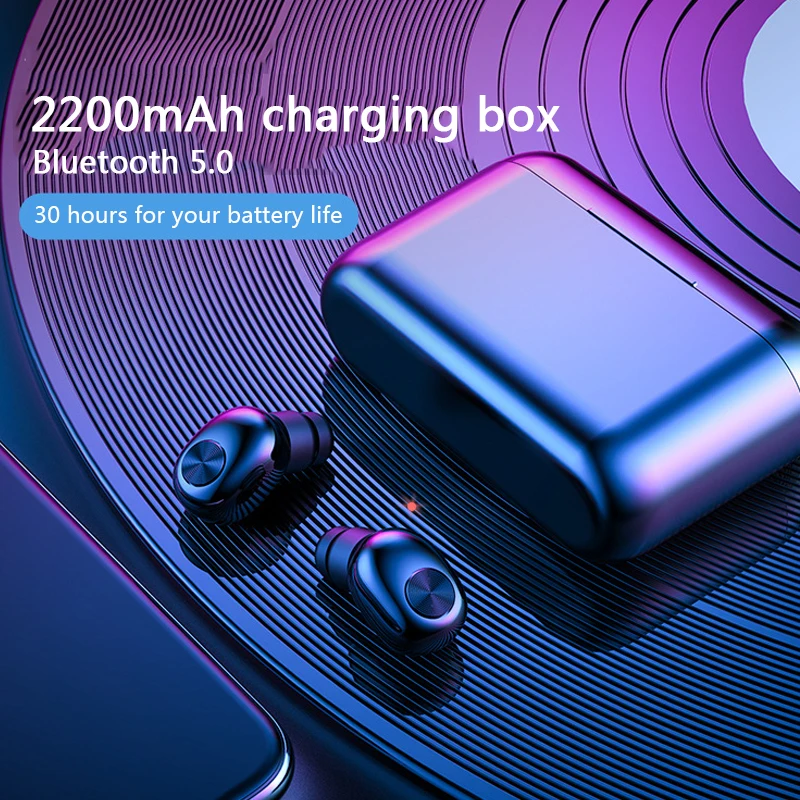 Мини BL1 TWS V5.0 Bluetooth наушники 3D настоящие беспроводные стерео с 2200 мАч зарядным