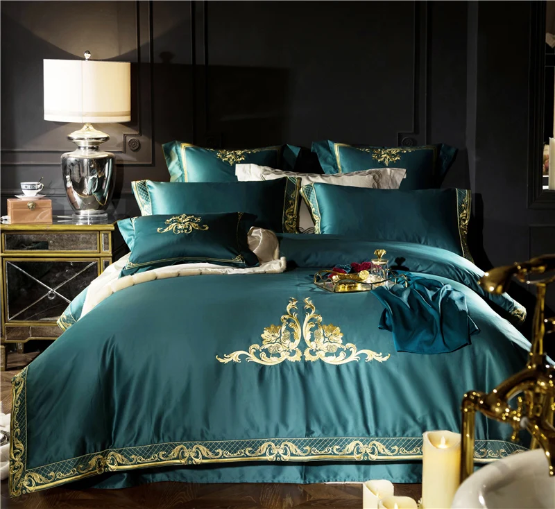 Luxury 100S Egypt Cotton European Classics Bedding Set Gold Embroidery Duvet cover Bed Sheet Pillowcases Queen King size 4/6/7Pc
Luxury 100S Egypt Cotton European Classics Bedding Set Gold Embroidery Duvet cover Bed Sheet Pillowcases Queen King size 4/6/7Pc