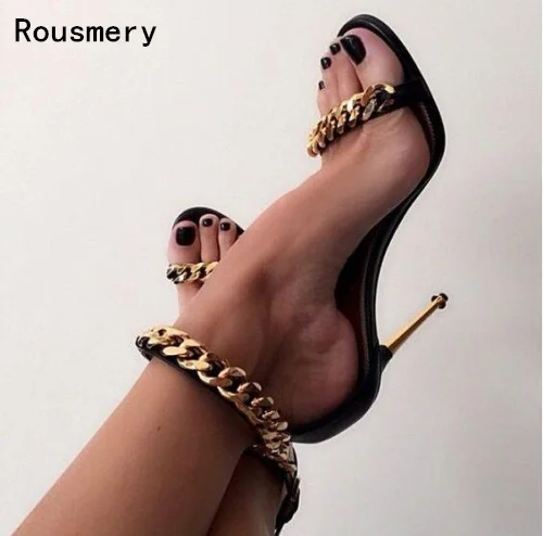2017 Summer Women Sexy Gold Chains Strappy Open Toe Stiletto Heel Nightclub Party High Heel Sandals Dress Shoes Ladies
2017 Summer Women Sexy Gold Chains Strappy Open Toe Stiletto Heel Nightclub Party High Heel Sandals Dress Shoes Ladies
