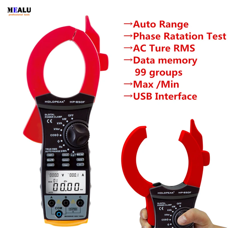 HP-850F USB Interface True rms 9999 Counts Auto Range Clamp Multimeter Multi Meter AC Current Tester 99G Data Memory
HP-850F USB Interface True rms 9999 Counts Auto Range Clamp Multimeter Multi Meter AC Current Tester 99G Data Memory