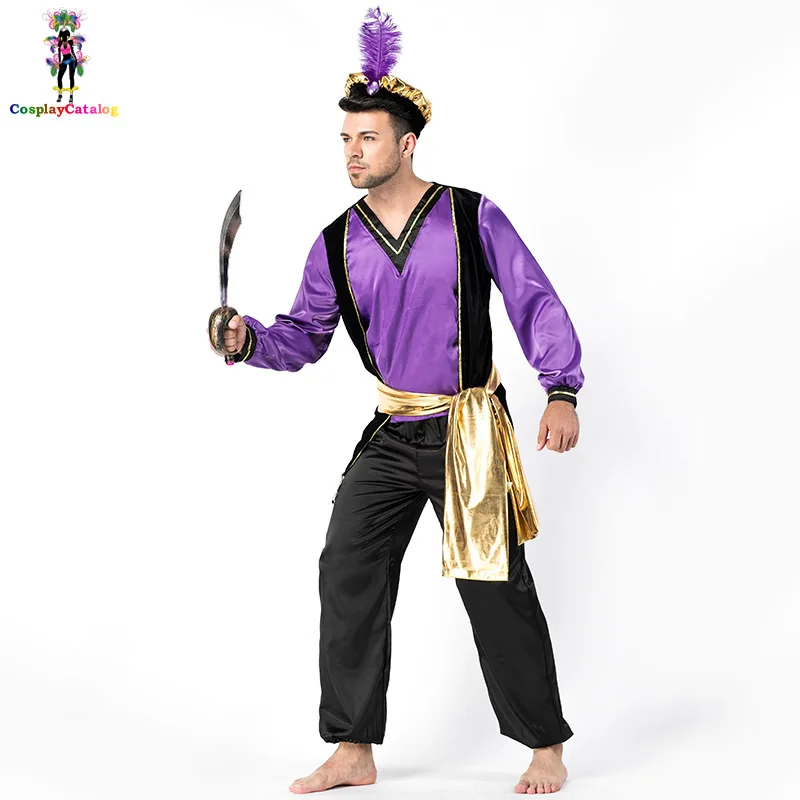 Halloween Man Turkish Monarch Uniforms Aladdin's lamp Cosplay Costume Purple/Black Masquerade Man's Arab Costumes Assassin Cloth
Halloween Man Turkish Monarch Uniforms Aladdin's lamp Cosplay Costume Purple/Black Masquerade Man's Arab Costumes Assassin Cloth