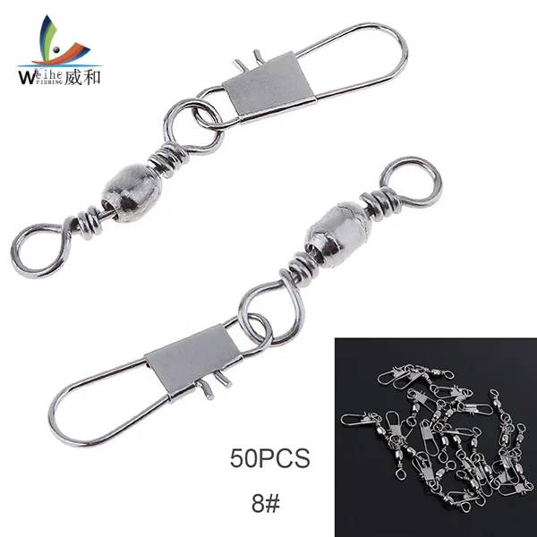 50pcs/lot 8# Mixture Stainless Steel Fishing Hook Swivel Pin Snap Ball Bearing Lock Rolling Connector for Freshwater Fishing
50pcs/lot 8# Mixture Stainless Steel Fishing Hook Swivel Pin Snap Ball Bearing Lock Rolling Connector for Freshwater Fishing