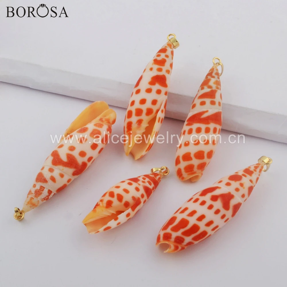 BOROSA 5/10PCS Natural Conch Shell Pendant Necklace Gold Trim Shell Jewelry for Women's G1755 G1755-N
BOROSA 5/10PCS Natural Conch Shell Pendant Necklace Gold Trim Shell Jewelry for Women's G1755 G1755-N