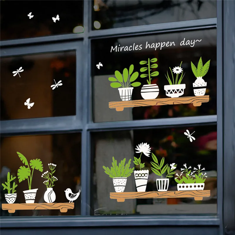 Plant Potted Shop Glass Door Cafe Decoration Wall Stickers Sweet Wall Stickers Home Decals Quotes Mural Arts Printing A1
Plant Potted Shop Glass Door Cafe Decoration Wall Stickers Sweet Wall Stickers Home Decals Quotes Mural Arts Printing A1