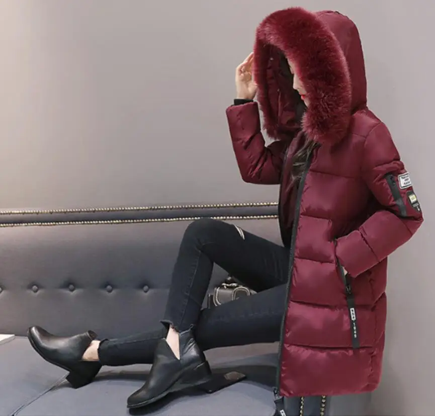 New cotton women's long section large fur collar down jacket cotton jacket Slim fashion thick cotton jacket tide
New cotton women's long section large fur collar down jacket cotton jacket Slim fashion thick cotton jacket tide