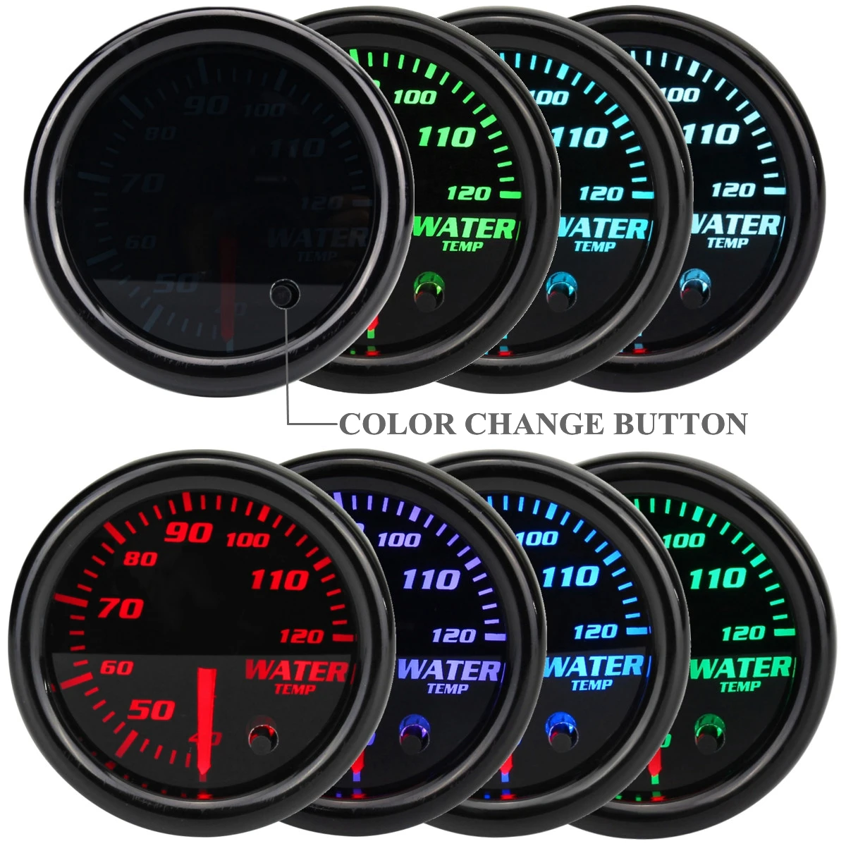 12V 2" 52mm Car thermometer with installation accessories 7-color led conversion degrees Celsius
12V 2" 52mm Car thermometer with installation accessories 7-color led conversion degrees Celsius