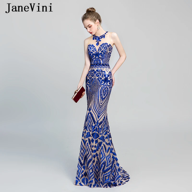 JaneVini Sparkle Royal Blue Sequins Long Evening Dresses for Women Sleeveless Mermaid Sweep Train Formal Party Gowns Robe Longue
JaneVini Sparkle Royal Blue Sequins Long Evening Dresses for Women Sleeveless Mermaid Sweep Train Formal Party Gowns Robe Longue