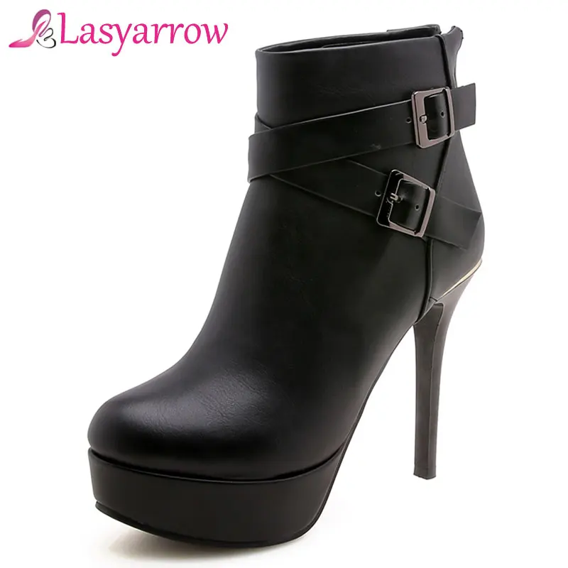 Lasyarrow Round Toe Platform Ankle Boots High Heels Back Zipper Motorcycle Boots Casual Buckle Women Shoes 2018 zapatos de mujer
Lasyarrow Round Toe Platform Ankle Boots High Heels Back Zipper Motorcycle Boots Casual Buckle Women Shoes 2018 zapatos de mujer