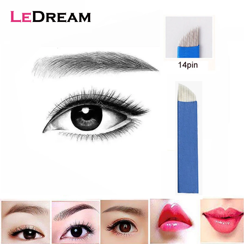 50pcs/lot Disposable Permanent Blue 14 Pin Tattoo Needles Blade Cartridage Tip For 3D Embroidery Microblading Needle Pen
50pcs/lot Disposable Permanent Blue 14 Pin Tattoo Needles Blade Cartridage Tip For 3D Embroidery Microblading Needle Pen