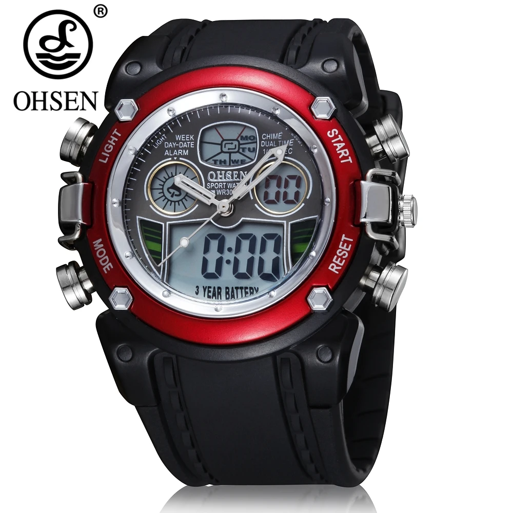 OHSEN Unique Vogue Mens Swimming Digital LCD Quartz Dual Time Outdoor Sport Military Watch Clock With Rubber Band Reloj Maculino
OHSEN Unique Vogue Mens Swimming Digital LCD Quartz Dual Time Outdoor Sport Military Watch Clock With Rubber Band Reloj Maculino