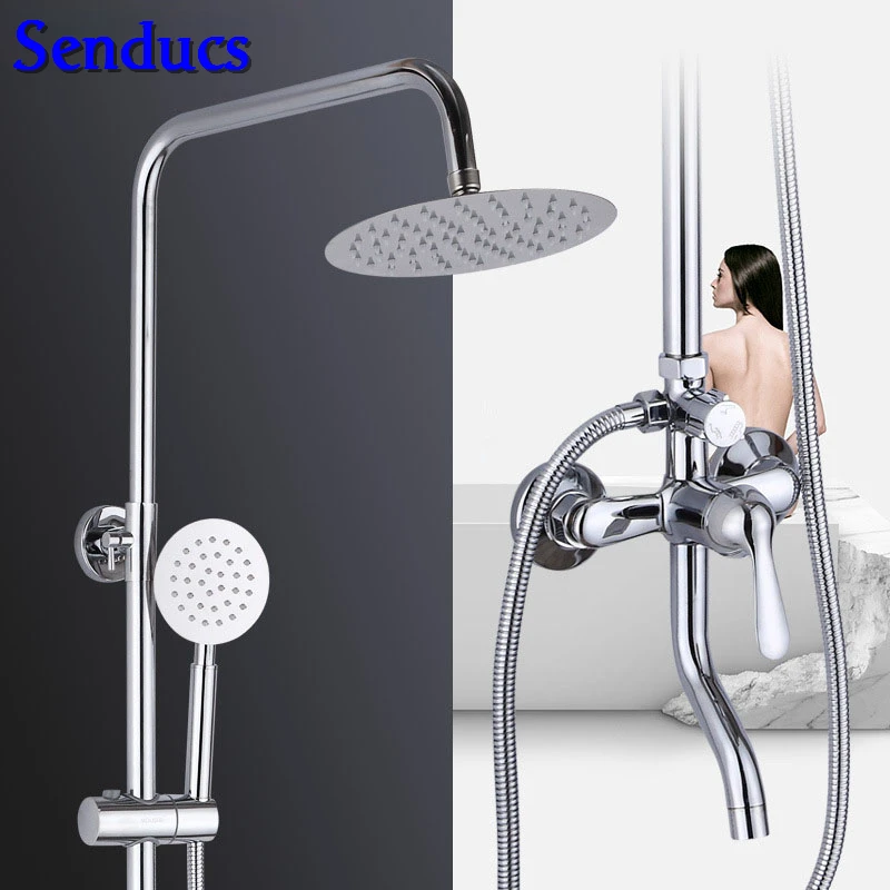 Senducs Polished Chrome Shower Set Fashion Intelligent Bathroom Shower System with High Quality Rainfall Bath Shower Set
Senducs Polished Chrome Shower Set Fashion Intelligent Bathroom Shower System with High Quality Rainfall Bath Shower Set