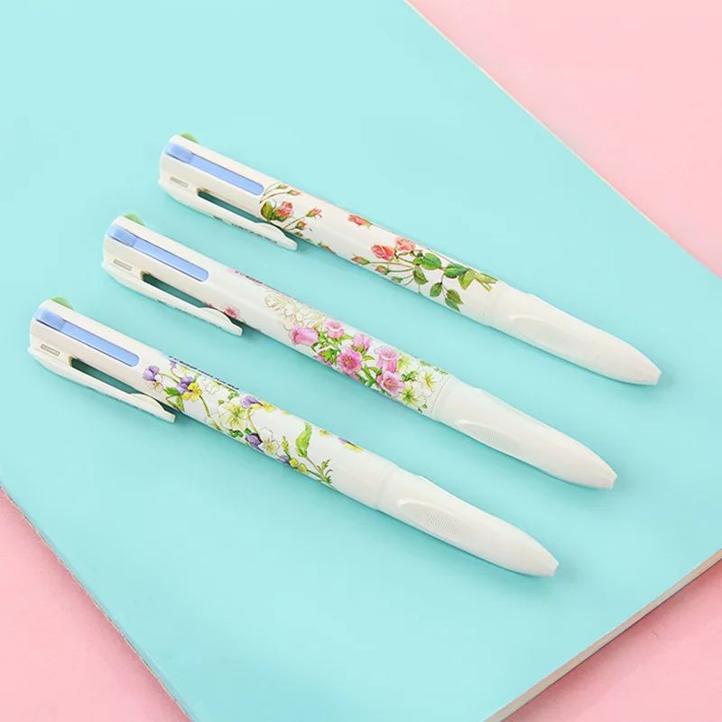 3 pcs/Lot Floral pen 4 color ballpoint roller ball pen for study writing book mark Stationery Office school supplies F526
3 pcs/Lot Floral pen 4 color ballpoint roller ball pen for study writing book mark Stationery Office school supplies F526
