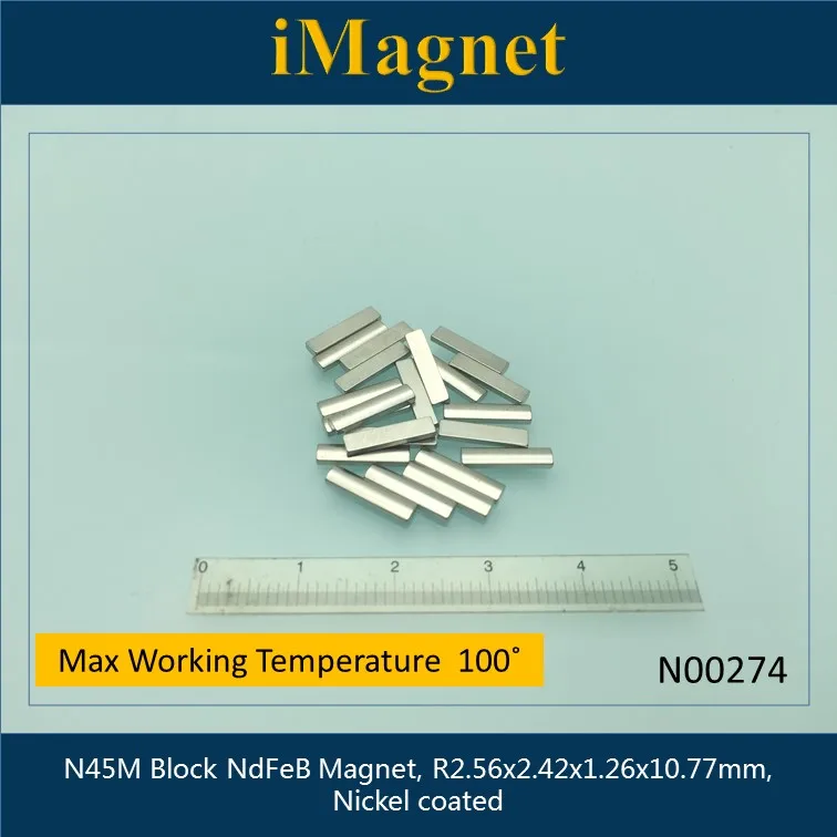 N00274 15pcs N45M Block Rare Earth Neodymium Magnet,R2.56x2.42x1.26x10.77mm,Cuboid Ndfeb Magnet ,Magnet for refrigerator
N00274 15pcs N45M Block Rare Earth Neodymium Magnet,R2.56x2.42x1.26x10.77mm,Cuboid Ndfeb Magnet ,Magnet for refrigerator