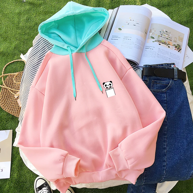 2018 New Fashion Panda Print Kawaii Pulllover Femme Casual Harajuku Spell Color Splicing Fleece Hoodies Sweatshirt Women Clothes
2018 New Fashion Panda Print Kawaii Pulllover Femme Casual Harajuku Spell Color Splicing Fleece Hoodies Sweatshirt Women Clothes