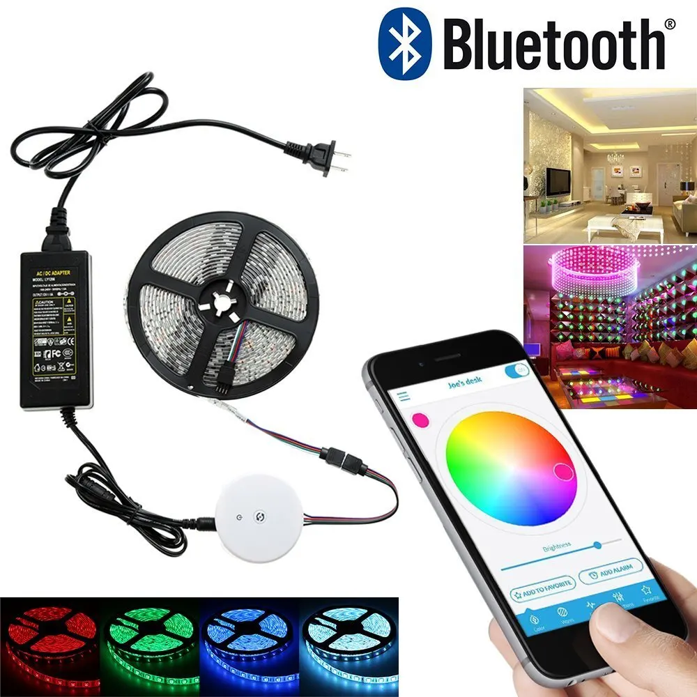 Фото DIY Smart Bluetooth RGB приложение led контроллер + 5 м светодиодные полосы - купить