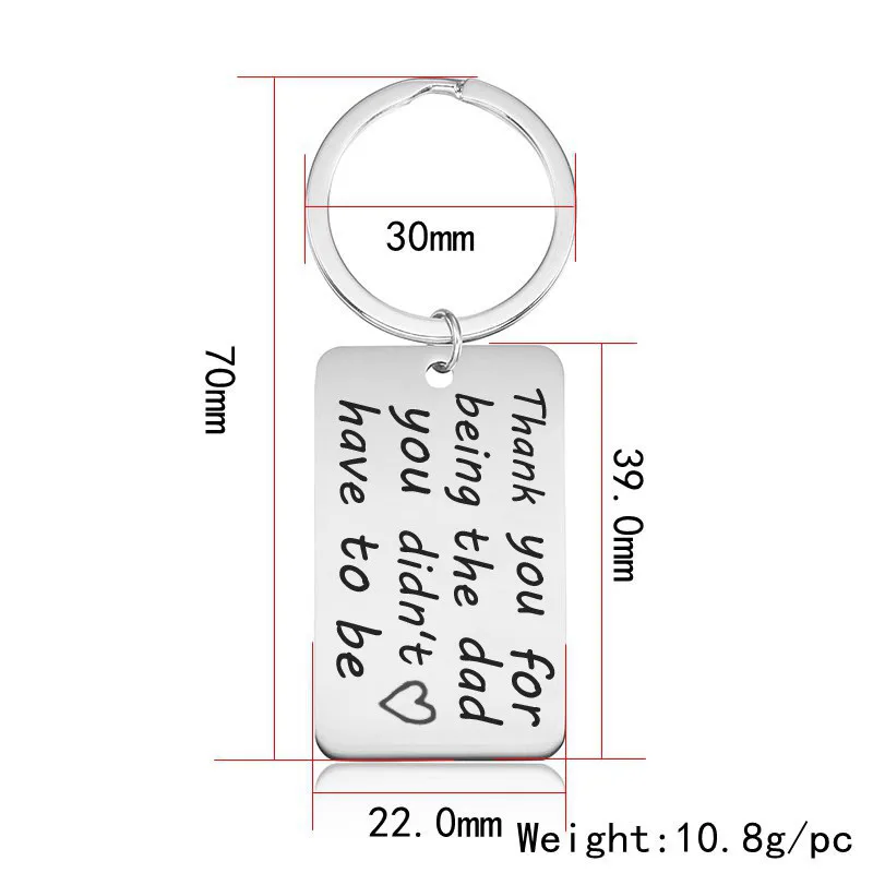 Hot creative lettering key chain thank you for being the dad you didn't have to be stainless steel key female jewelry
Hot creative lettering key chain thank you for being the dad you didn't have to be stainless steel key female jewelry