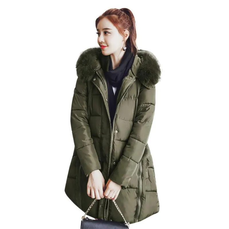 2018 New Sweet Female Medium-Long Parkas Hooded Fur Collar Down Cotton Jacket Outerwear Padded Mujer Warm Jacket Hot Sale Q439
2018 New Sweet Female Medium-Long Parkas Hooded Fur Collar Down Cotton Jacket Outerwear Padded Mujer Warm Jacket Hot Sale Q439