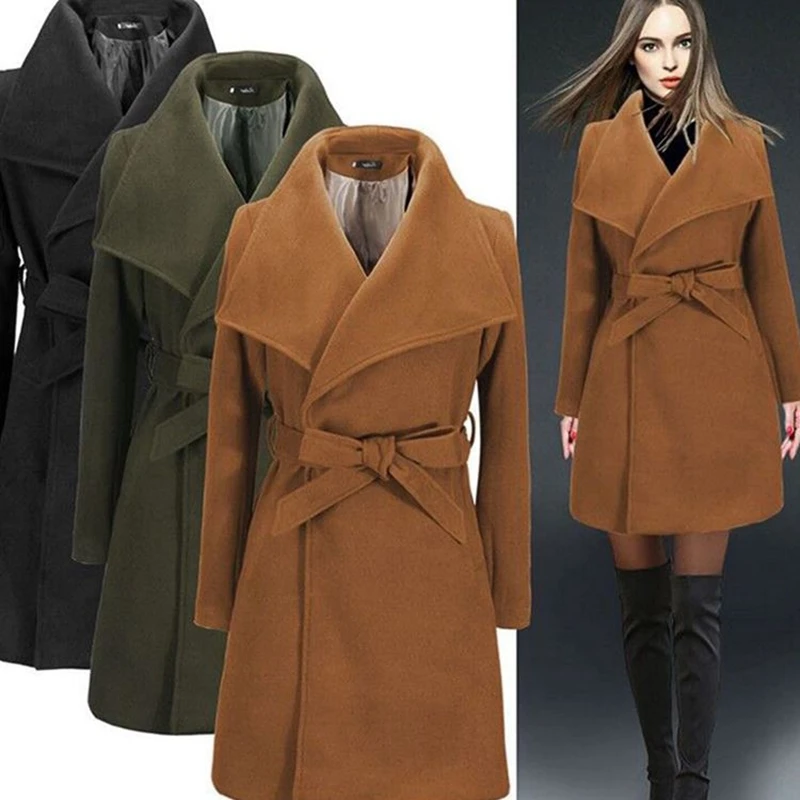 b Long Winter Coat Women New Fashion Casual Vintage Belt Solid Jackets Blazers Elegant Office Ladies Coat Casaco Feminino
b Long Winter Coat Women New Fashion Casual Vintage Belt Solid Jackets Blazers Elegant Office Ladies Coat Casaco Feminino