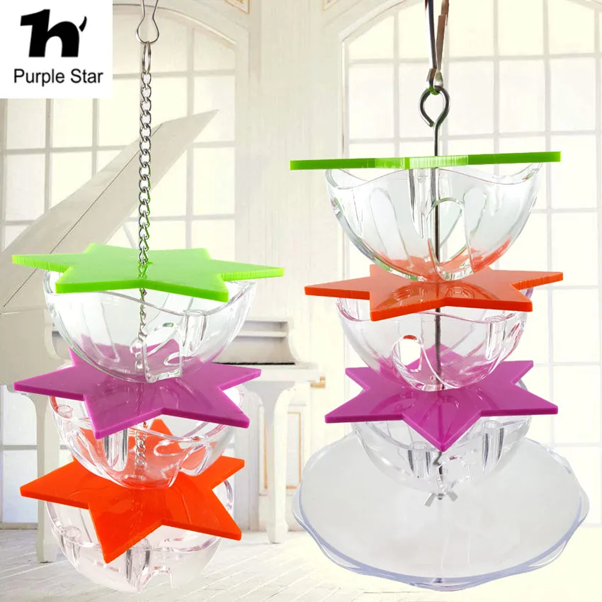 Purple Star Acrylic Parrot Bite Chewing Toys Multi-layer Food Box Bird Foraging Toy Hanging Toy Pet Supplies Cage Pendant Decor
Purple Star Acrylic Parrot Bite Chewing Toys Multi-layer Food Box Bird Foraging Toy Hanging Toy Pet Supplies Cage Pendant Decor