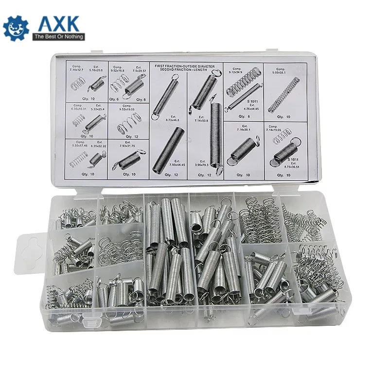 200Pcs Box Steel Spring Electrical Hardware Drum Extension Tension Springs Pressure Suit Metal Assortment Hardware Kit Assorted
200Pcs Box Steel Spring Electrical Hardware Drum Extension Tension Springs Pressure Suit Metal Assortment Hardware Kit Assorted