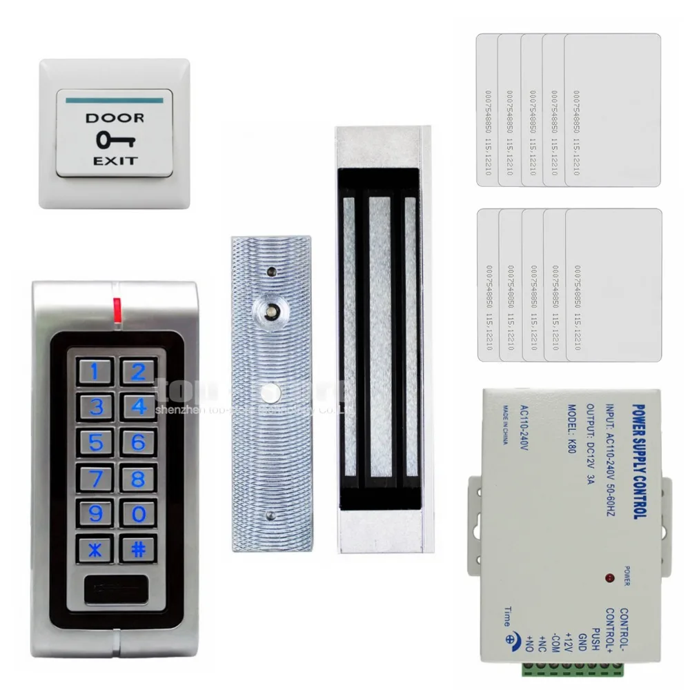DIYSECUR Magnetic Lock 125KHz RFID Waterproof Metal Password Keypad ID Card Reader Door Access Control System Kit W1
DIYSECUR Magnetic Lock 125KHz RFID Waterproof Metal Password Keypad ID Card Reader Door Access Control System Kit W1