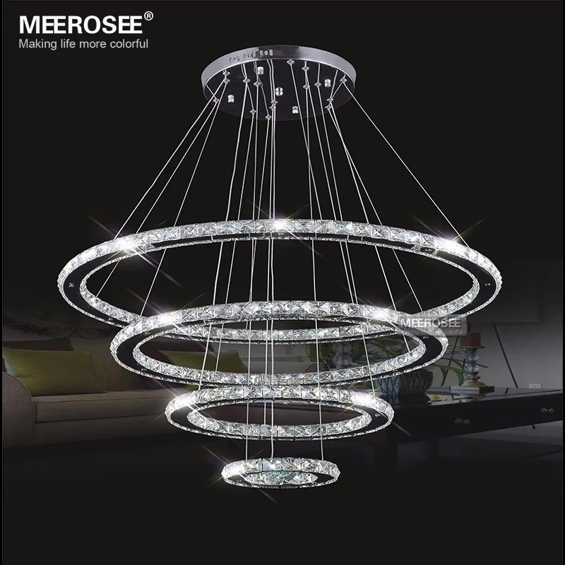Светодиодная люстра MEEROSEE, современная хрустальная лампа из нержавеющей стали, потолочный светильник с 4 кольцами, люстра в виде ромба для тв...
Светодиодная люстра MEEROSEE, современная хрустальная лампа из нержавеющей стали, потолочный светильник с 4 кольцами, люстра в виде ромба для тв...