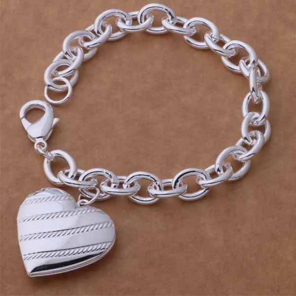 AH286 Wholesale Hot Sale Sterling-silver-jewelry Bracelets For Women Free Shipping Charm Fashion Twill Heart Bracelets 
AH286 Wholesale Hot Sale Sterling-silver-jewelry Bracelets For Women Free Shipping Charm Fashion Twill Heart Bracelets