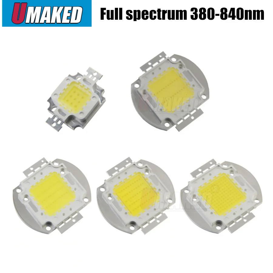 

Full spectrum white 380-840nm High power Brightness LED Beads Chip 3W 10W 20W 30W 50W 100W Floodlight Lamp Spot Light COB Chips