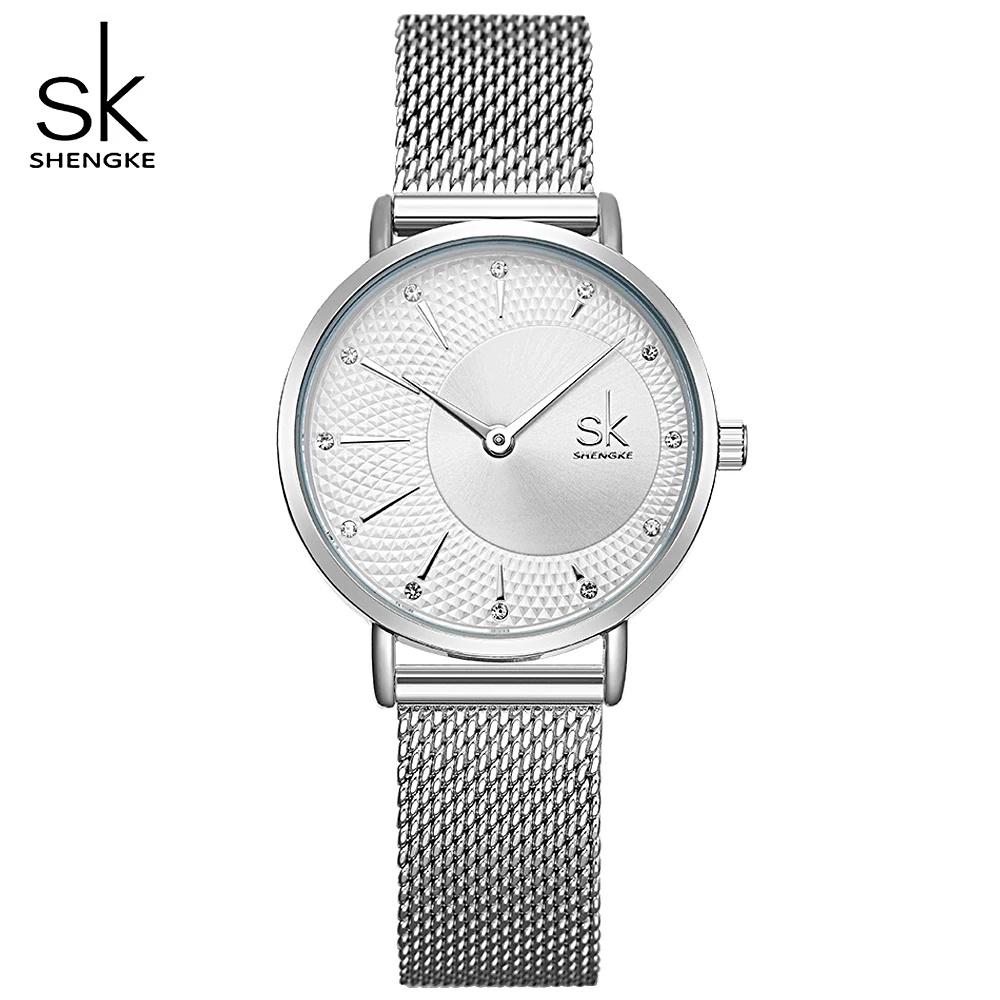 Shengke Women Silver Quartz Watch for Female Top Luxury Brand Quartz Watch Women's Mesh Band Fashion Reloj Mujer 2021 New Clock
Shengke Women Silver Quartz Watch for Female Top Luxury Brand Quartz Watch Women's Mesh Band Fashion Reloj Mujer 2021 New Clock