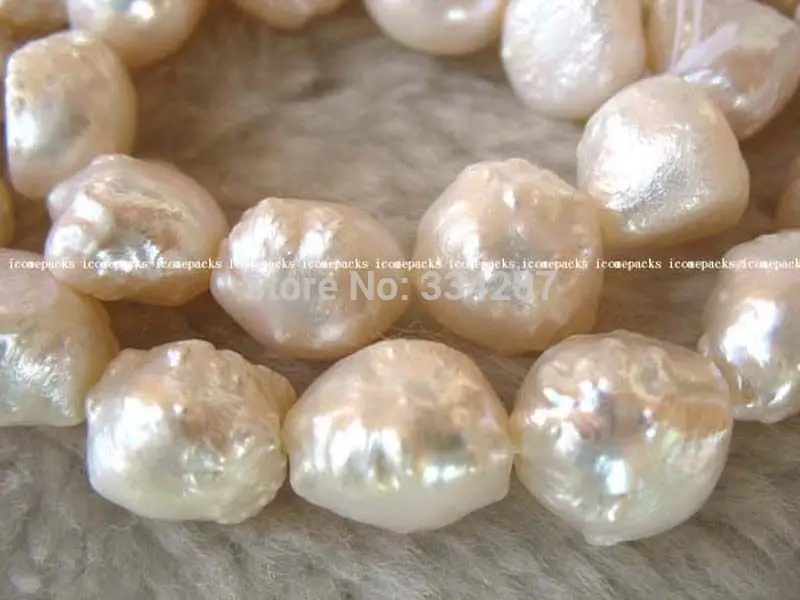 

wholesales Genuine Freshwater Natural white 10-13mm baroque 15" Necklace Loose beads